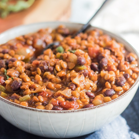 Slow Cooker Black Bean Lentil Chilli